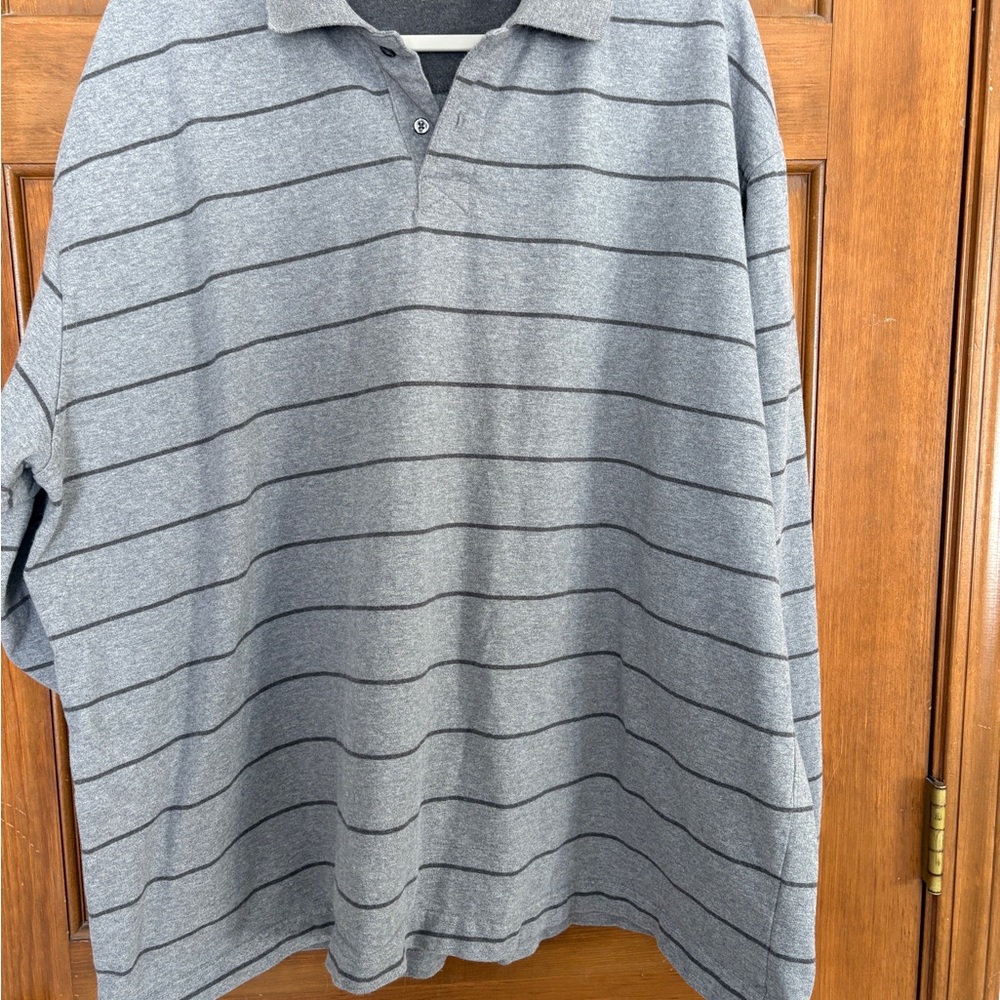 St. John's Bay Charcoal Striped Polo Shirt